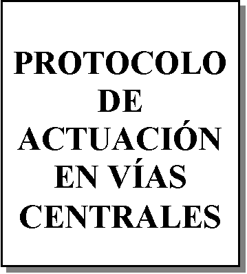 Cuadro de texto: PROTOCOLO DE ACTUACIÓN EN VÍAS CENTRALES
